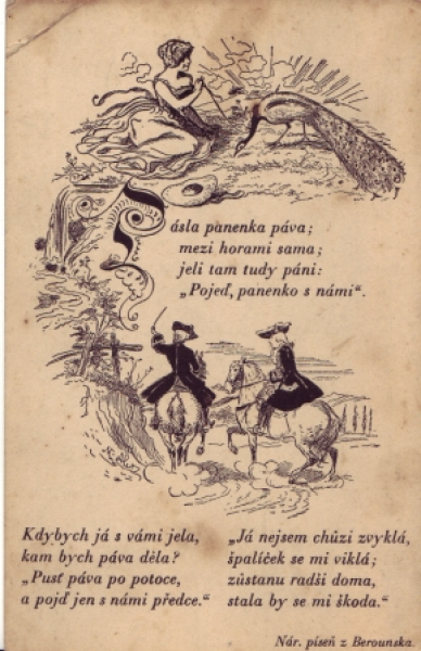 Mikoláš Aleš - kresba 1941 95 999 B + M ● - národní píseň z berounska